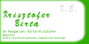 krisztofer birta business card